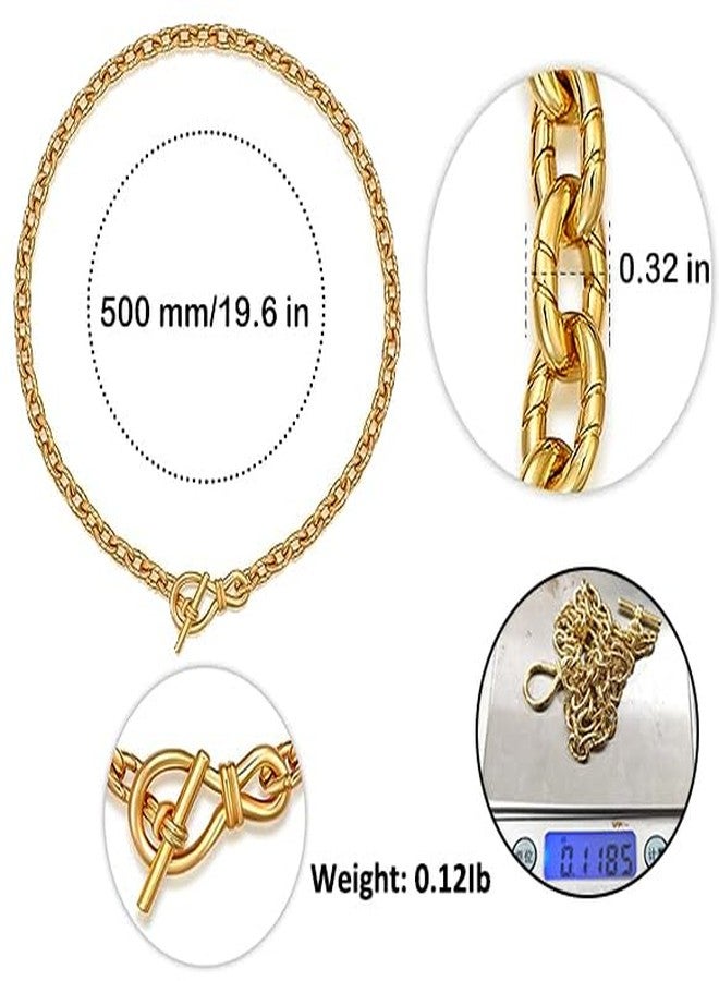 FRUMOS Layered necklaces for women cuban chain necklace for women 18K gold-plated necklace thickness chain Dainty fashion jewelry for Women Girls(Twisted thick chain) - Image 2